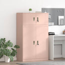 vidaXL Tárolószekrény 2 db Rózsaszín 90 x 40 x 145 cm Acél Zárolható