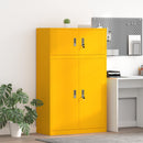 vidaXL Tárolószekrény 2 db Mustár sárga 90 x 40 x 145 cm Acél