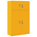 vidaXL Tárolószekrény 2 db Mustár sárga 90 x 40 x 145 cm Acél