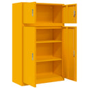 vidaXL Tárolószekrény 2 db Mustár sárga 90 x 40 x 145 cm Acél