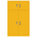 vidaXL Tárolószekrény 2 db Mustár sárga 90 x 40 x 145 cm Acél