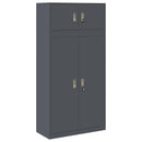 vidaXL Tárolószekrény 2 db Antracit 90 x 40 x 180 cm Acél Zárolható