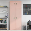 vidaXL Tárolószekrény 2 db Rózsaszín 90 x 40 x 220 cm Acél Zárolható