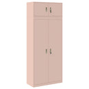 vidaXL Tárolószekrény 2 db Rózsaszín 90 x 40 x 220 cm Acél Zárolható