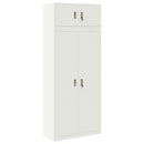 vidaXL Tárolószekrény 2 db Fehér 90 x 40 x 220 cm Acél Zárolható