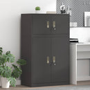vidaXL Tárolószekrény 2 db Fekete 80 x 40 x 130 cm Acél Zárolható