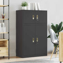 vidaXL Tárolószekrény 2 db Fekete 80 x 40 x 130 cm Acél Zárolható