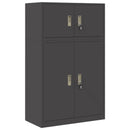 vidaXL Tárolószekrény 2 db Fekete 80 x 40 x 130 cm Acél Zárolható