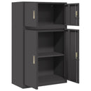 vidaXL Tárolószekrény 2 db Fekete 80 x 40 x 130 cm Acél Zárolható