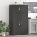 vidaXL Tárolószekrény 2 db Fekete 80 x 40 x 145 cm Acél Zárolható