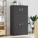 vidaXL Tárolószekrény 2 db Fekete 80 x 40 x 145 cm Acél Zárolható