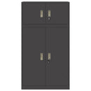 vidaXL Tárolószekrény 2 db Fekete 80 x 40 x 145 cm Acél Zárolható