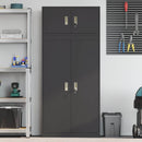 vidaXL Tárolószekrény 2 db Fekete 80 x 40 x 180 cm Acél Zárolható