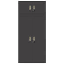 vidaXL Tárolószekrény 2 db Fekete 80 x 40 x 180 cm Acél Zárolható