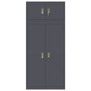vidaXL Tárolószekrény 2 db Antracit 80 x 40 x 180 cm Acél Zárolható