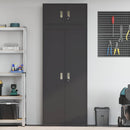 vidaXL Tárolószekrény 2 db Fekete 80 x 40 x 220 cm Acél Zárolható