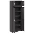 vidaXL Tárolószekrény 2 db Fekete 80 x 40 x 220 cm Acél Zárolható