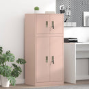 vidaXL Tárolószekrény 2 db Rózsaszín 60 x 40 x 130 cm Acél Zárolható