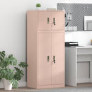 vidaXL Tárolószekrény 2 db Rózsaszín 60 x 40 x 145 cm Acél Zárolható