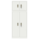 vidaXL Tárolószekrény 2 db Fehér 60 x 40 x 145 cm Acél Zárolható