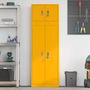 vidaXL Tárolószekrény 2 db Mustár sárga 60 x 40 x 180 cm Acél