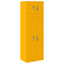 vidaXL Tárolószekrény 2 db Mustár sárga 60 x 40 x 180 cm Acél