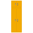 vidaXL Tárolószekrény 2 db Mustár sárga 60 x 40 x 180 cm Acél