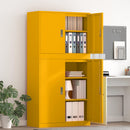 vidaXL Tárolószekrény 2 db Mustársárga 90 x 40 x 175 cm Acél Zárolható