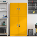 vidaXL Tárolószekrény 2 db Mustársárga 90 x 40 x 175 cm Acél Zárolható