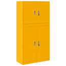 vidaXL Tárolószekrény 2 db Mustársárga 90 x 40 x 175 cm Acél Zárolható
