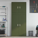 vidaXL Tárolószekrény 2 db Olajzöld 90 x 40 x 210 cm Acél Zárolható
