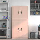 vidaXL Tárolószekrény 2 db Rózsaszín 80 x 40 x 160 cm Acél Zárolható