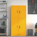 vidaXL Tárolószekrény 2 db Mustársárga 80 x 40 x 160 cm Acél Zárolható