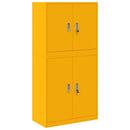 vidaXL Tárolószekrény 2 db Mustársárga 80 x 40 x 160 cm Acél Zárolható