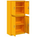 vidaXL Tárolószekrény 2 db Mustársárga 80 x 40 x 160 cm Acél Zárolható