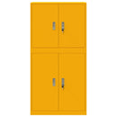 vidaXL Tárolószekrény 2 db Mustársárga 80 x 40 x 160 cm Acél Zárolható