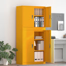 vidaXL Tárolószekrény 2 db Mustársárga 80 x 40 x 175 cm Acél Zárolható