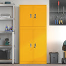 vidaXL Tárolószekrény 2 db Mustársárga 80 x 40 x 175 cm Acél Zárolható