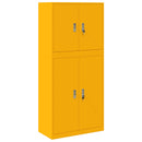 vidaXL Tárolószekrény 2 db Mustársárga 80 x 40 x 175 cm Acél Zárolható