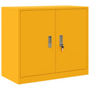 vidaXL Tárolószekrény 2 db Mustársárga 80 x 40 x 175 cm Acél Zárolható