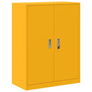 vidaXL Tárolószekrény 2 db Mustársárga 80 x 40 x 175 cm Acél Zárolható