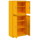 vidaXL Tárolószekrény 2 db Mustársárga 80 x 40 x 175 cm Acél Zárolható