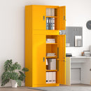 vidaXL Tárolószekrény 2 db Mustársárga 80 x 40 x 210 cm Acél Zárolható