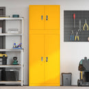 vidaXL Tárolószekrény 2 db Mustársárga 80 x 40 x 210 cm Acél Zárolható