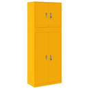 vidaXL Tárolószekrény 2 db Mustársárga 80 x 40 x 210 cm Acél Zárolható