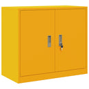 vidaXL Tárolószekrény 2 db Mustársárga 80 x 40 x 210 cm Acél Zárolható