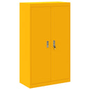 vidaXL Tárolószekrény 2 db Mustársárga 80 x 40 x 210 cm Acél Zárolható