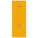 vidaXL Tárolószekrény 2 db Mustársárga 80 x 40 x 210 cm Acél Zárolható