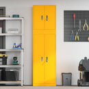 vidaXL Tárolószekrény 2 db Mustársárga 60 x 40 x 210 cm Acél Zárolható