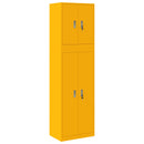 vidaXL Tárolószekrény 2 db Mustársárga 60 x 40 x 210 cm Acél Zárolható